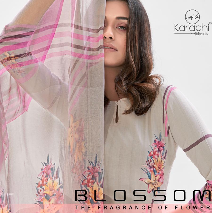 Kesar Karachi Blossom Jam Silk Digital Printed Flower Designs Ladies Suits Wholesaler