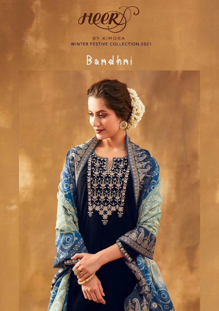 Kimora Launch Bandhni Pure Silk Jacquard Festival Wear Suits Wholesaler