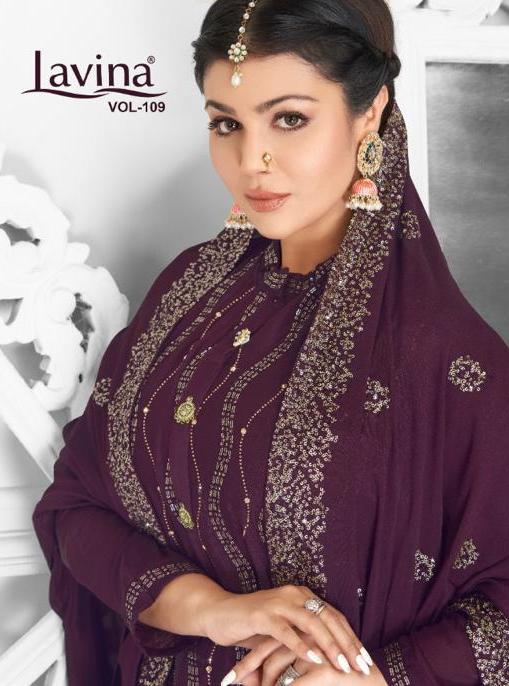 Lavina Vol 109 Pure Chinon Embroidery Exclusive Suit Designs