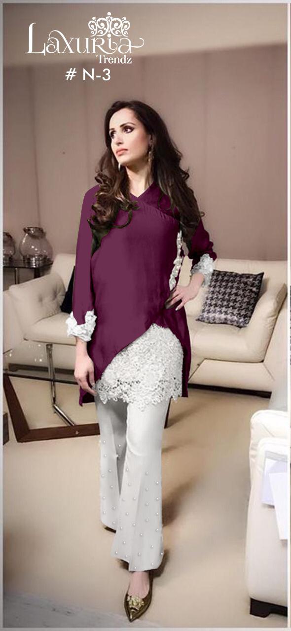 Laxuria Trendz N 3 Beliza Silk Aatractive Combination By Kurti With Bottom Wholesaler