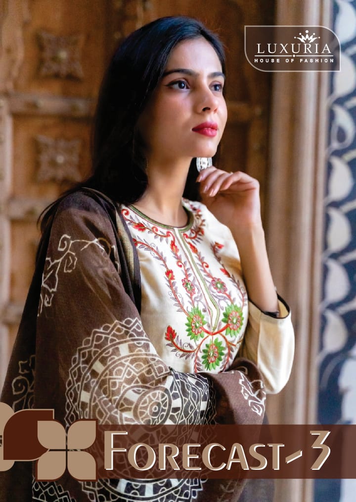 Luxuria Presents Forecast Vol 3 Rayon Slub Embroidery Kurti With Dupatta Collections