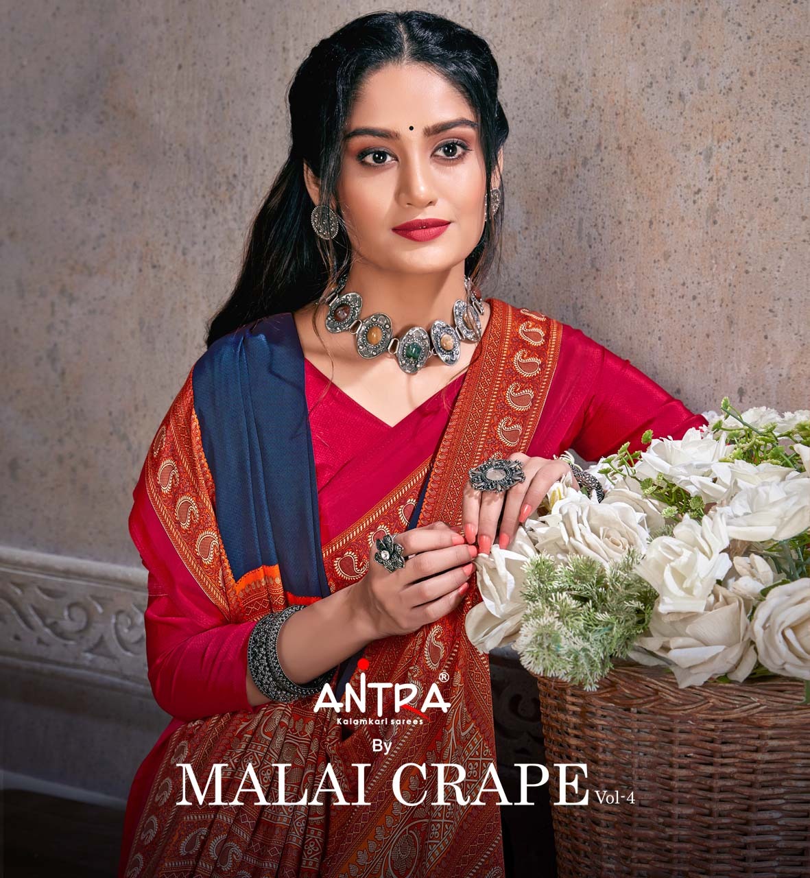 Malai Crape Vol 4 By Antra Crape Silk Printed Saree Online Supplier