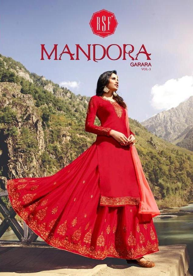 Mandora Vol 3 By Rsf Satin Georgette Garara Style Salwar Kameez Online Supplier