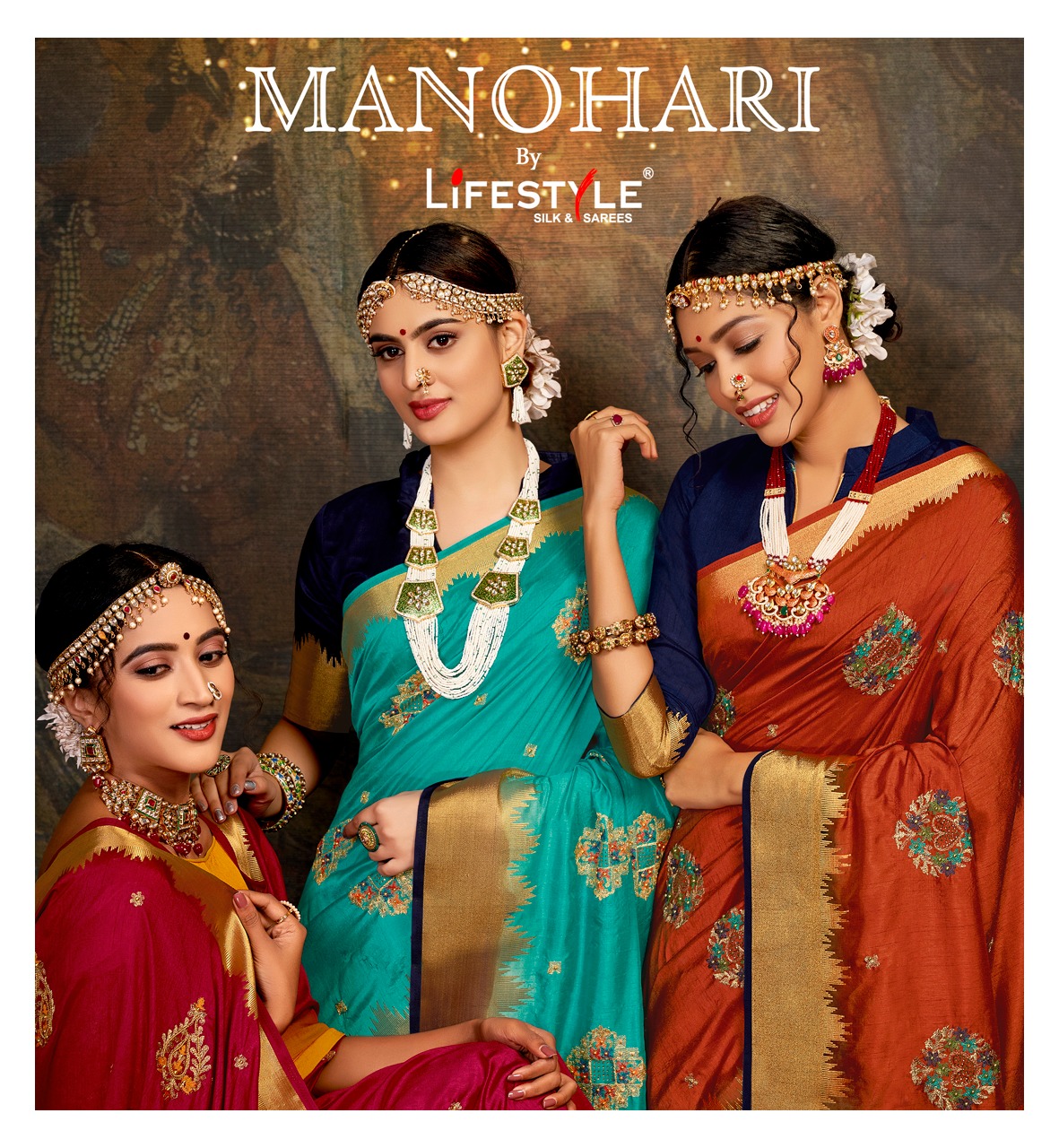 Manohari By Lifestyle Nylone Silk Traditional Wear Saree Online Supplier