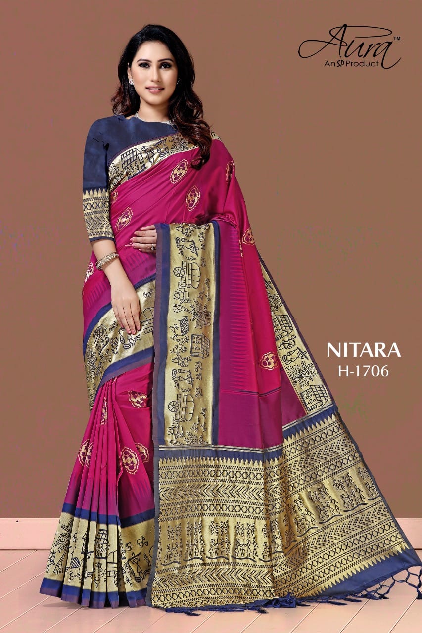 Nitara By Aura Saree Classic Soft Silk High Range Elegance To Women Saree Exporter