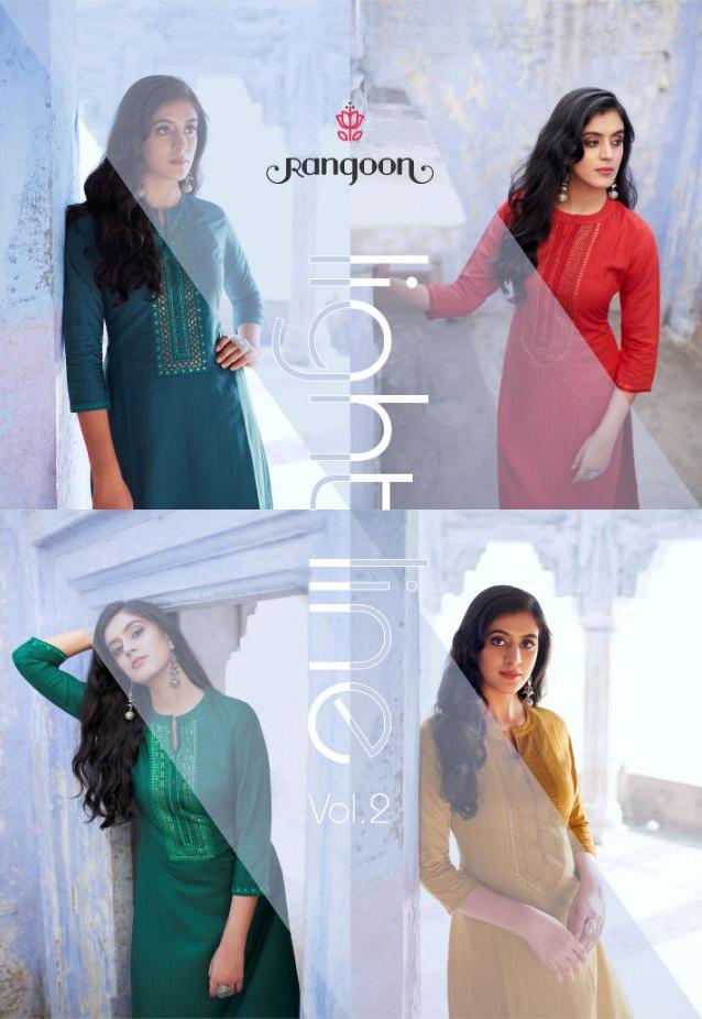 Rangoon Light Line Vol 2 Fancy Casual Wear Kurtis Wholesaler