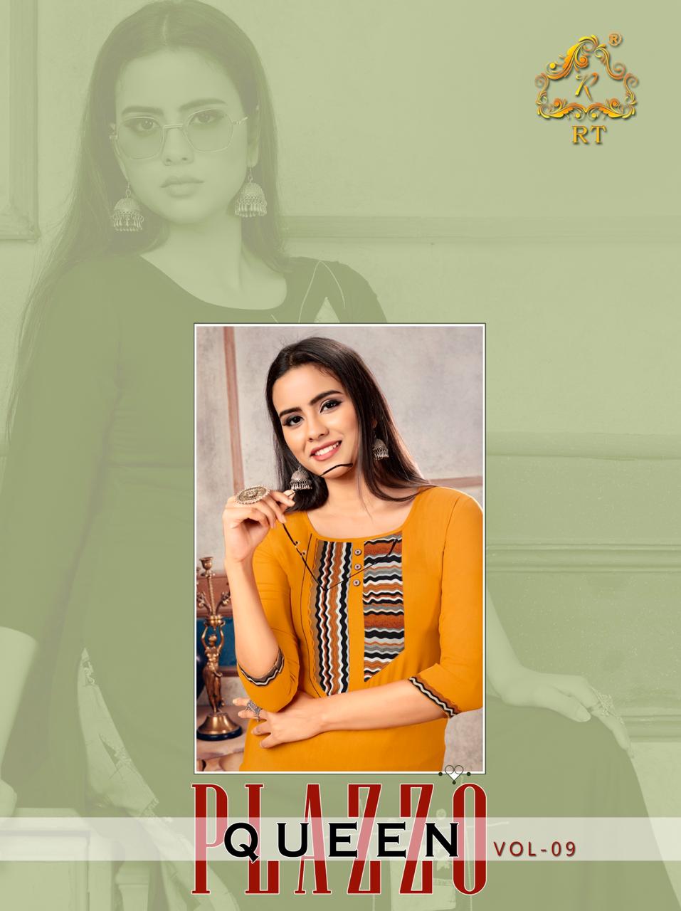 Rijiya Trends Plazzo Queen Vol 9 Rayon Classy Look Kurti With Plazzo At Wholesale Rate