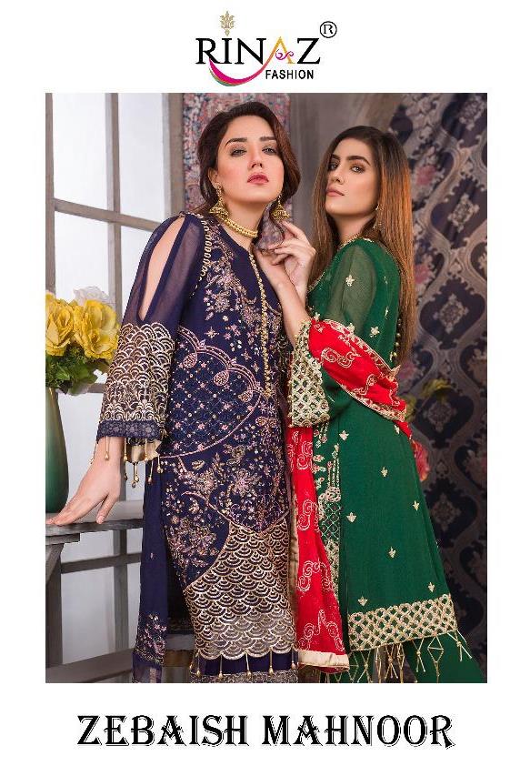 Rinaz Fashion Zebaish Mahnoor Georgette With Embroidery Exclusive Pakistani Suits Concept