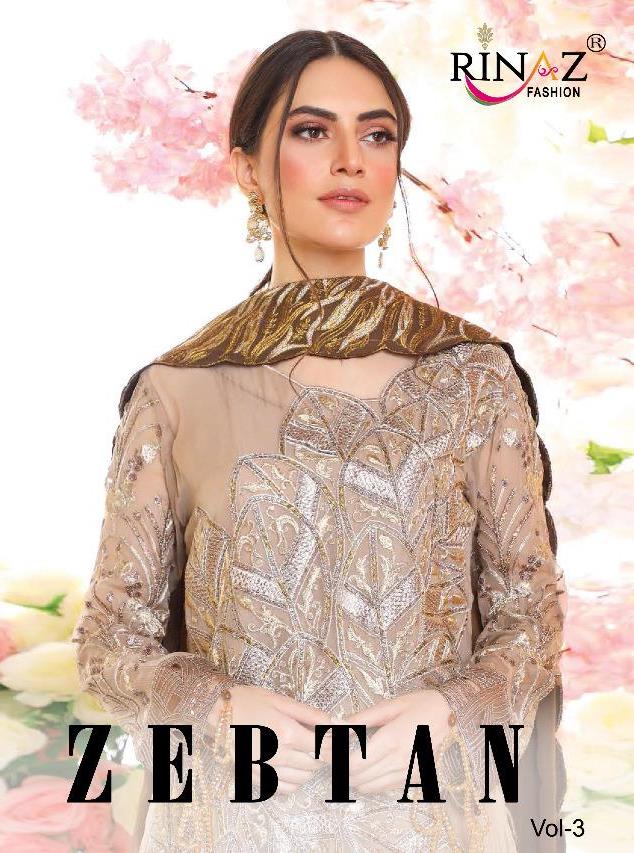 Rinaz Fashion Zebtan Vol 3 Georgette With Embroidery Pakistani Suits Concept Collections