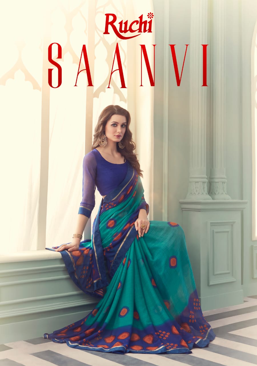 Ruchi Saanvi Chiffon Printed Saree Wholesaler Supplier