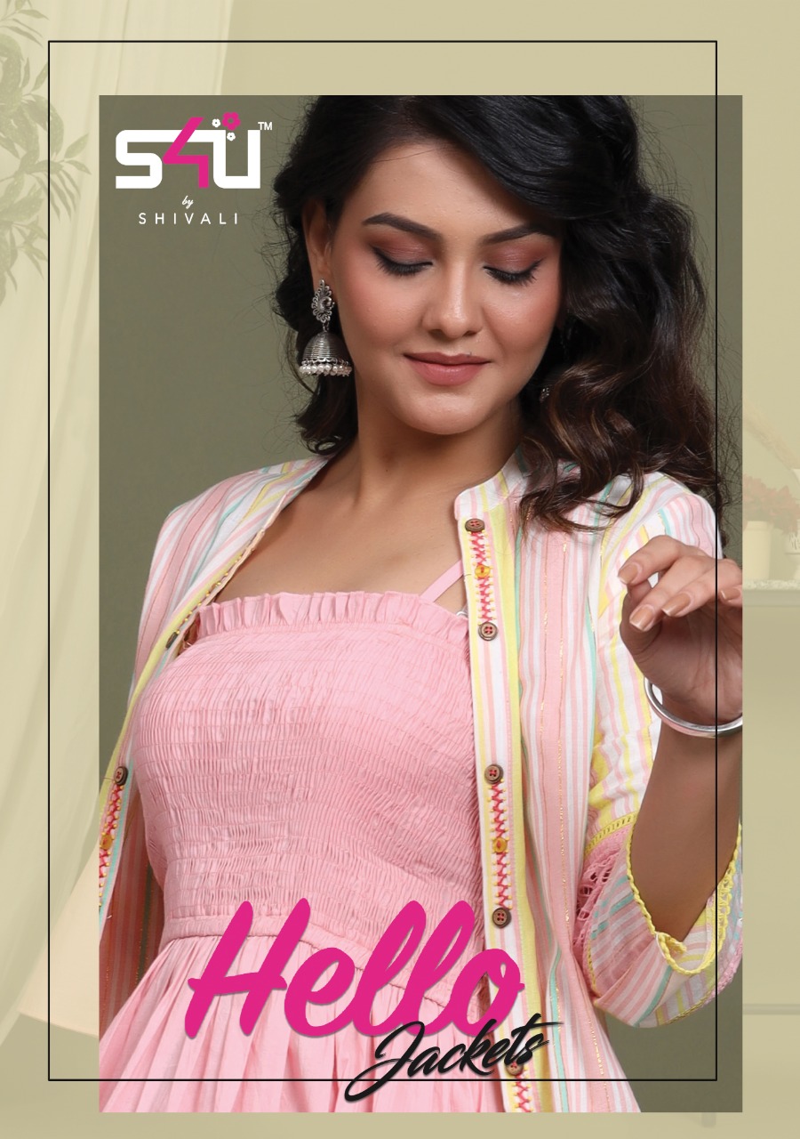 S4u Launch Hello Jackets Vol 5 Festival Wear Long Kurti With Jacket By Shivali