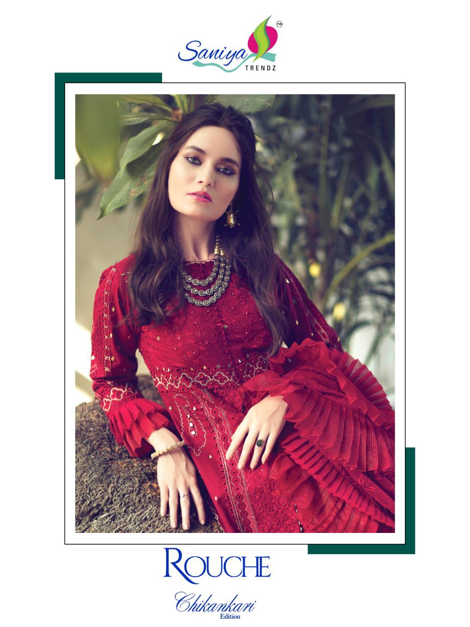 Saniya Trendz Rouche Cambric Cotton Chikankari Work Pakistani Suits Concept At Wholesale Rate