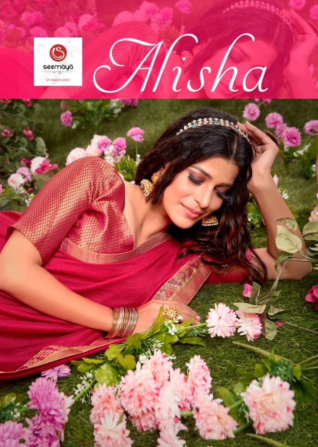 Seemaya Alisha Vichitra Silk With Border Saree At Lowest Price In Surat Market