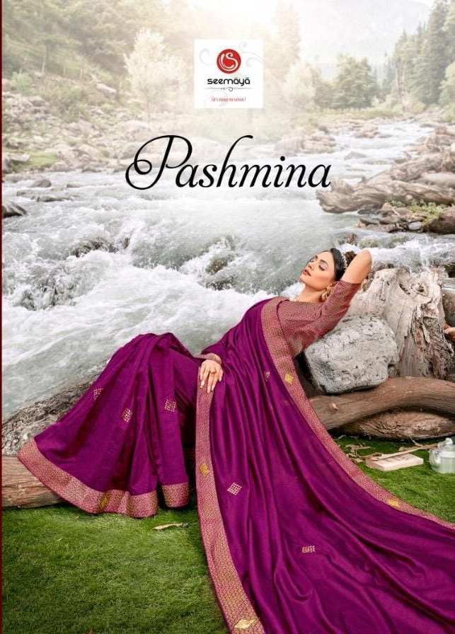 Seemaya Present Pashmina Vichitra Silk Ethnic Wear Saree Wholesaler