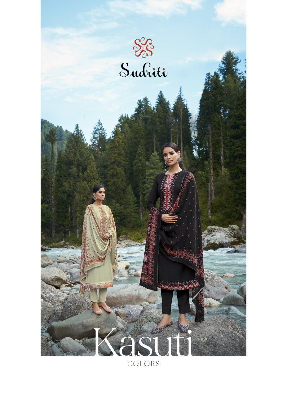 Sudriti Present Kasuti By Sahiba Fancy Winter Pashmina Suits Collection