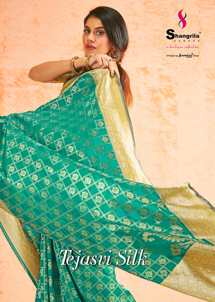 Tejasvi Silk By Shangrila Soft Silk Weaving Looking Rich Saree Catalogs Supplier