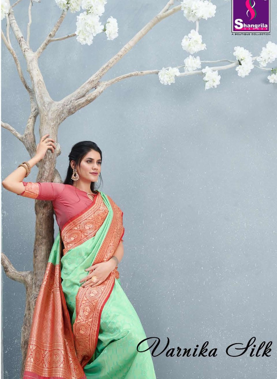 Varnika Silk By Shangrila Soft Silk Weaving Looking Rich Saree Wholesale Rate In Surat