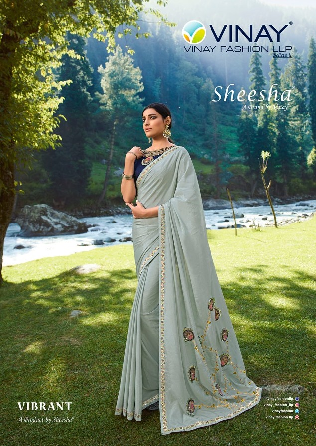 Vinay Fashion Vibrant Diamond Chiffon Digital Print Beautiful Border Saree Catalogs