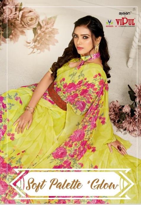 Vipul Soft Palette Glow Georgette Printed Casual Wear Exclusive Synthetic Saree Catalogs