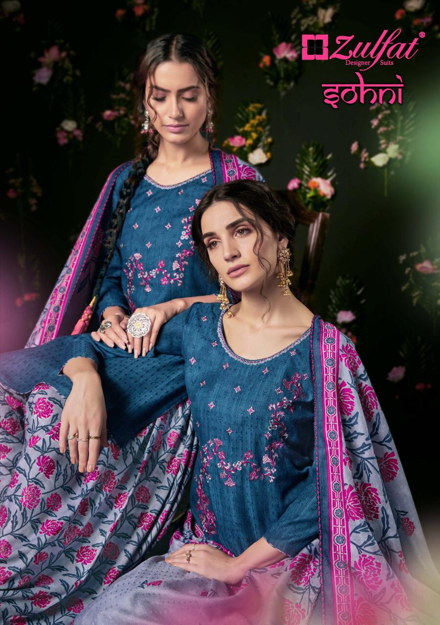 Zulfat Designer Launch Sohni Vol 2 Pashmina Print With Fancy Embroidery Suit At Affordable Rate