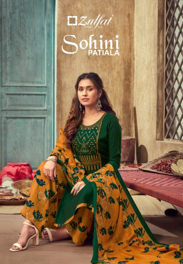 Zulfat Designer Sohini Pure Pashmina Print Formal Wear Salwar Kameez At Best Rate