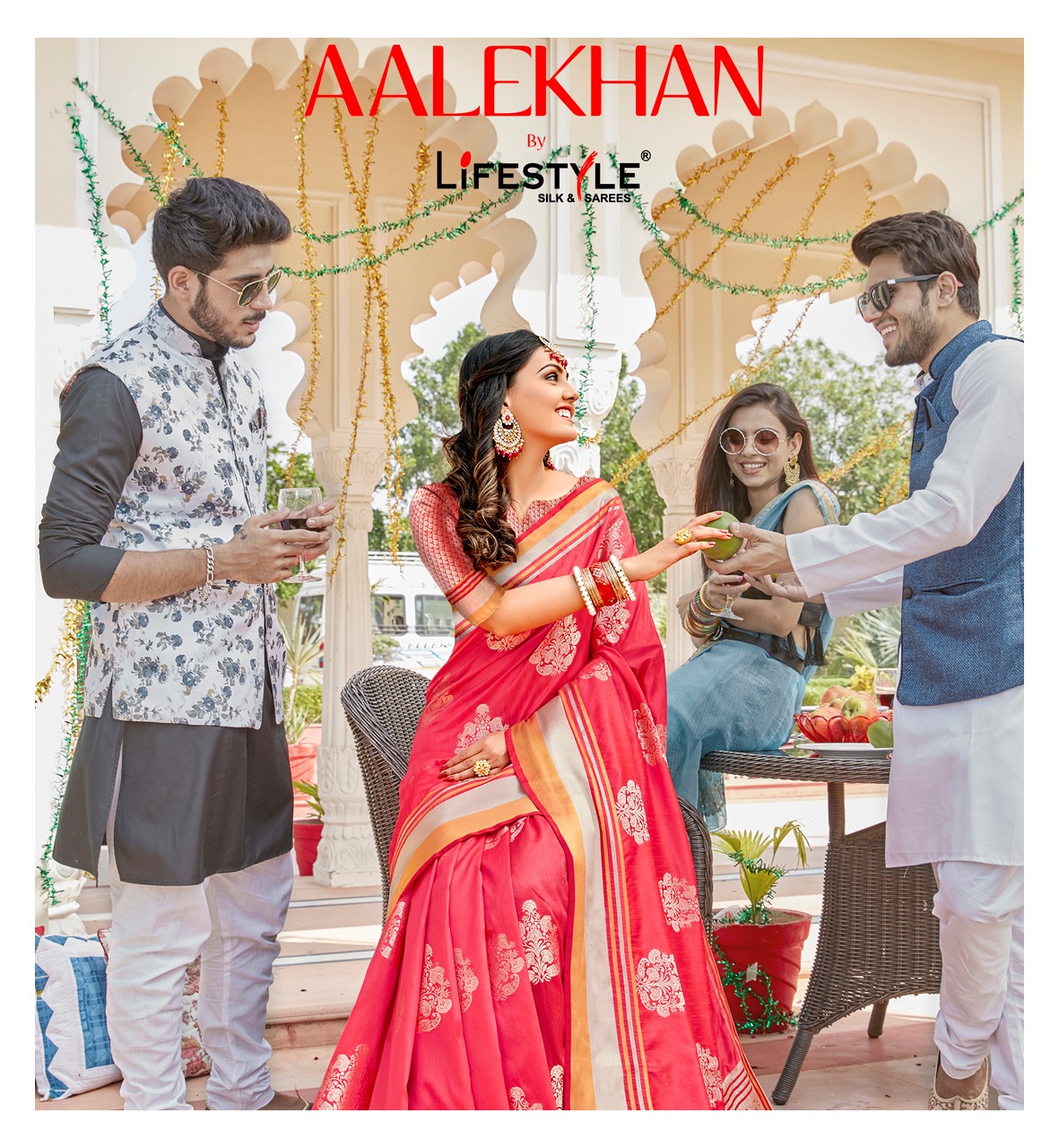 Aalekhan By Lifestyle Crystal Silk Traditional Wear Saree Wholesaler