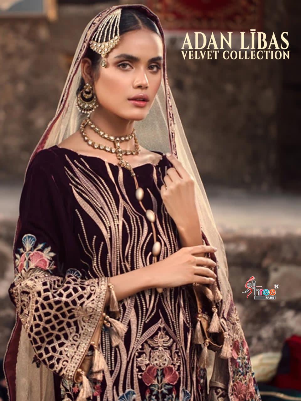 Adan Libas Velvet Collection By Shree Fab Pure Velvet Exclusive Salwar Kameez