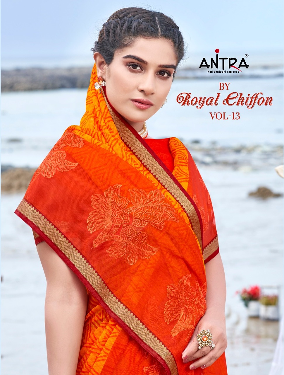 Antra Royal Chiffon Vol 13 Fancy Chiffon Saree With Resham Work Collection