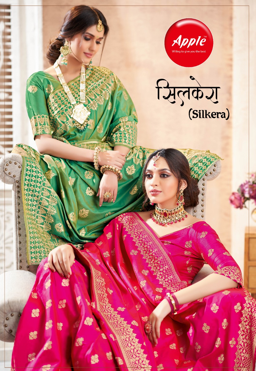 Apple Present Silkera Pure Silk Designer 4 Colour Matching Saree