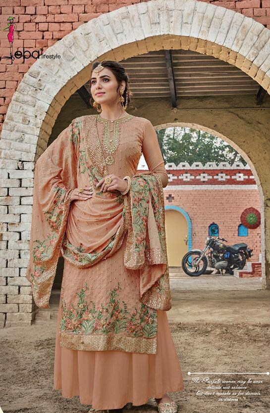 Eba Lifestyle Ashpreet Chinon With Embroidery Party Wear Suits