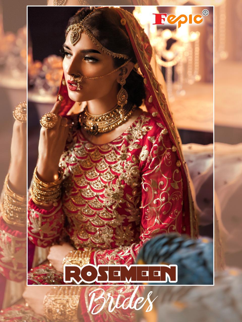 Fepic Rosemeen Brides Georgette Net Heavy Embroidery Bridal Pakistani Suits