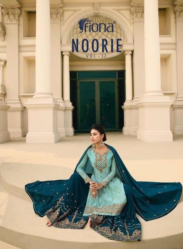 Fiona Noorie Vol 12 Pure Chinon With Handwork Sharara Style Salwar Kameez