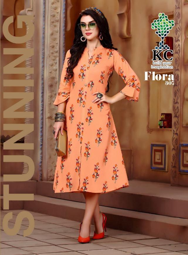 Flora Vol 3 By Kc Rayon Designer Gown Foil Printed Collection