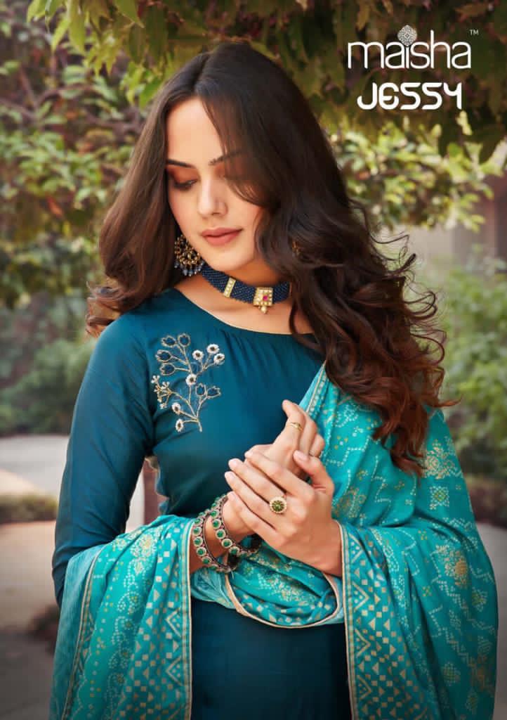 Jessy By Maisha Upada Silk 1401-1404 Series Party Wear Designer Salwar Suits Wholesaler