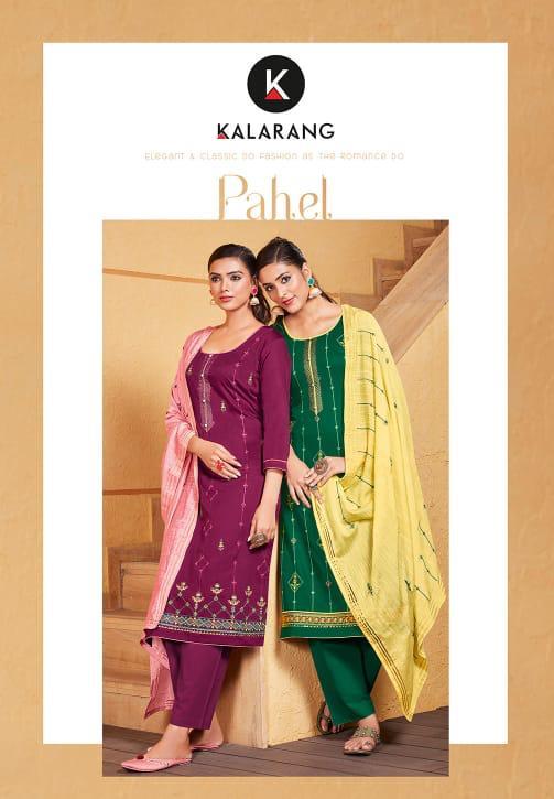 Kalarang Presents Pahel Jam Silk With Embroidery Work Salwar Kameez In Surat Textile Market