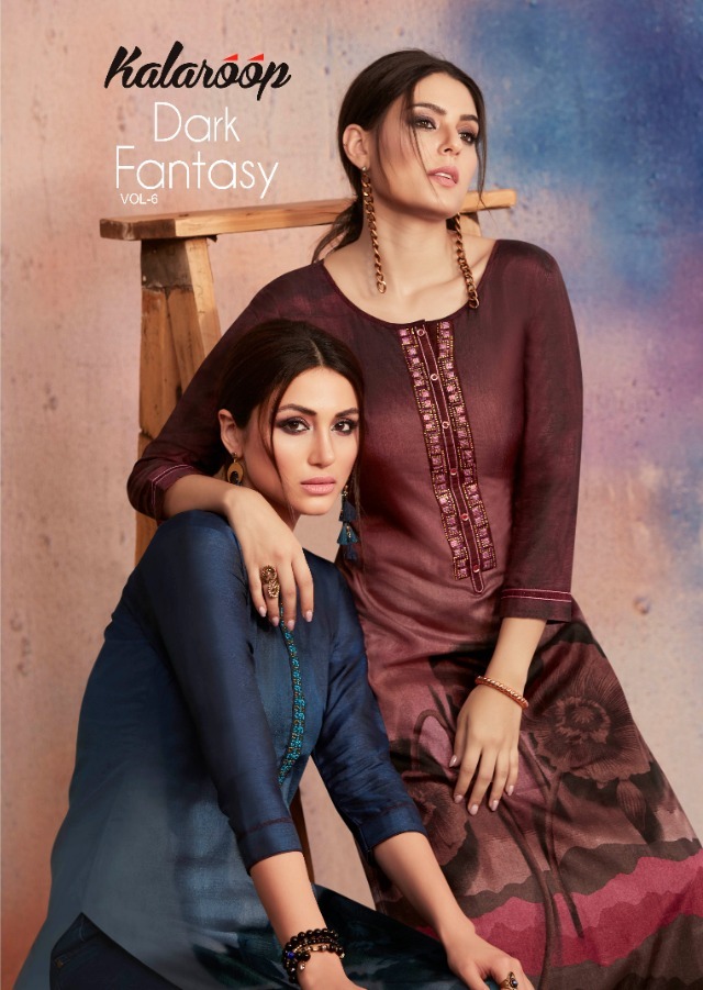 Kalaroop Dark Fantasy Vol 6 By Kajree Rangoli Printed Casual Wear Kurti