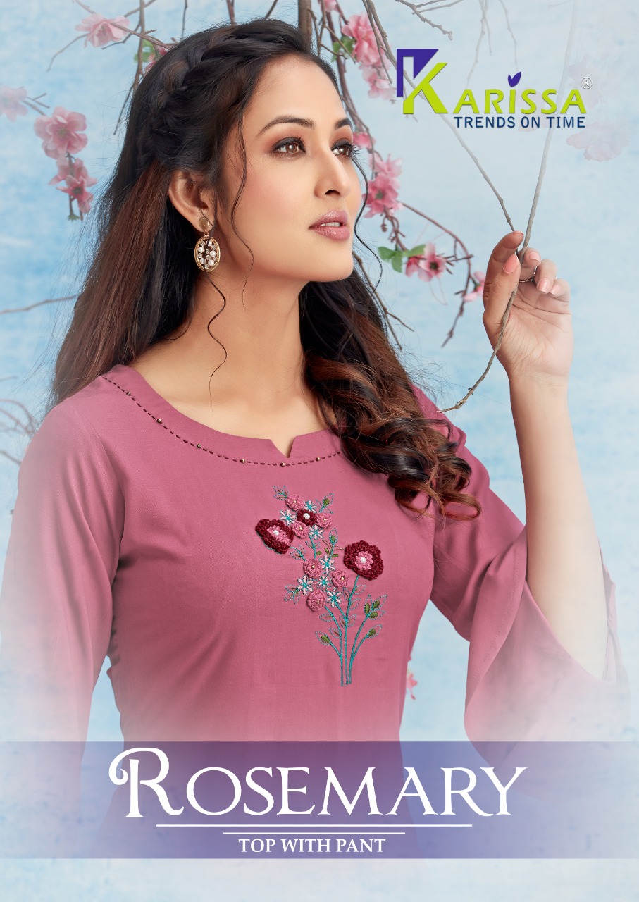 Karissa Launch Rosemary Rayon Comfortable To Wear Kurti With Bottom Wholesaler