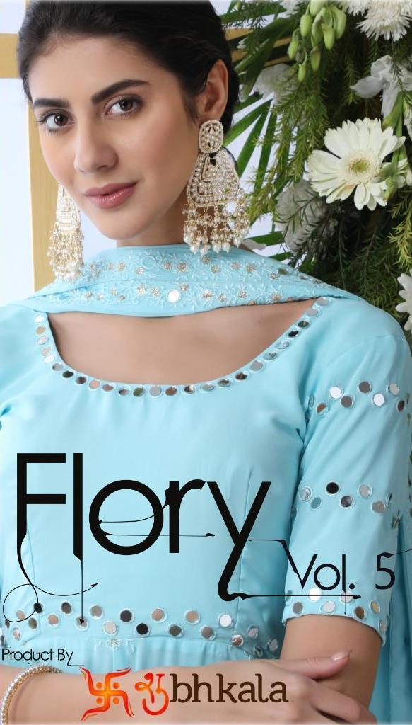 Khushboo Flory Vol 5 4221-4225 Series Georgette Silk Party Wear Salwar Suits