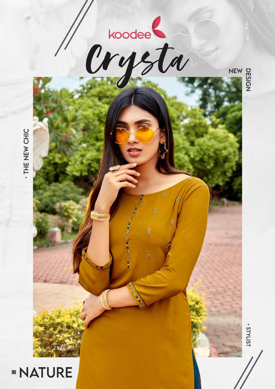 Koodee Launch Crysta Rayon Exclusive Designer Kurti With Plazzo Online Shopping