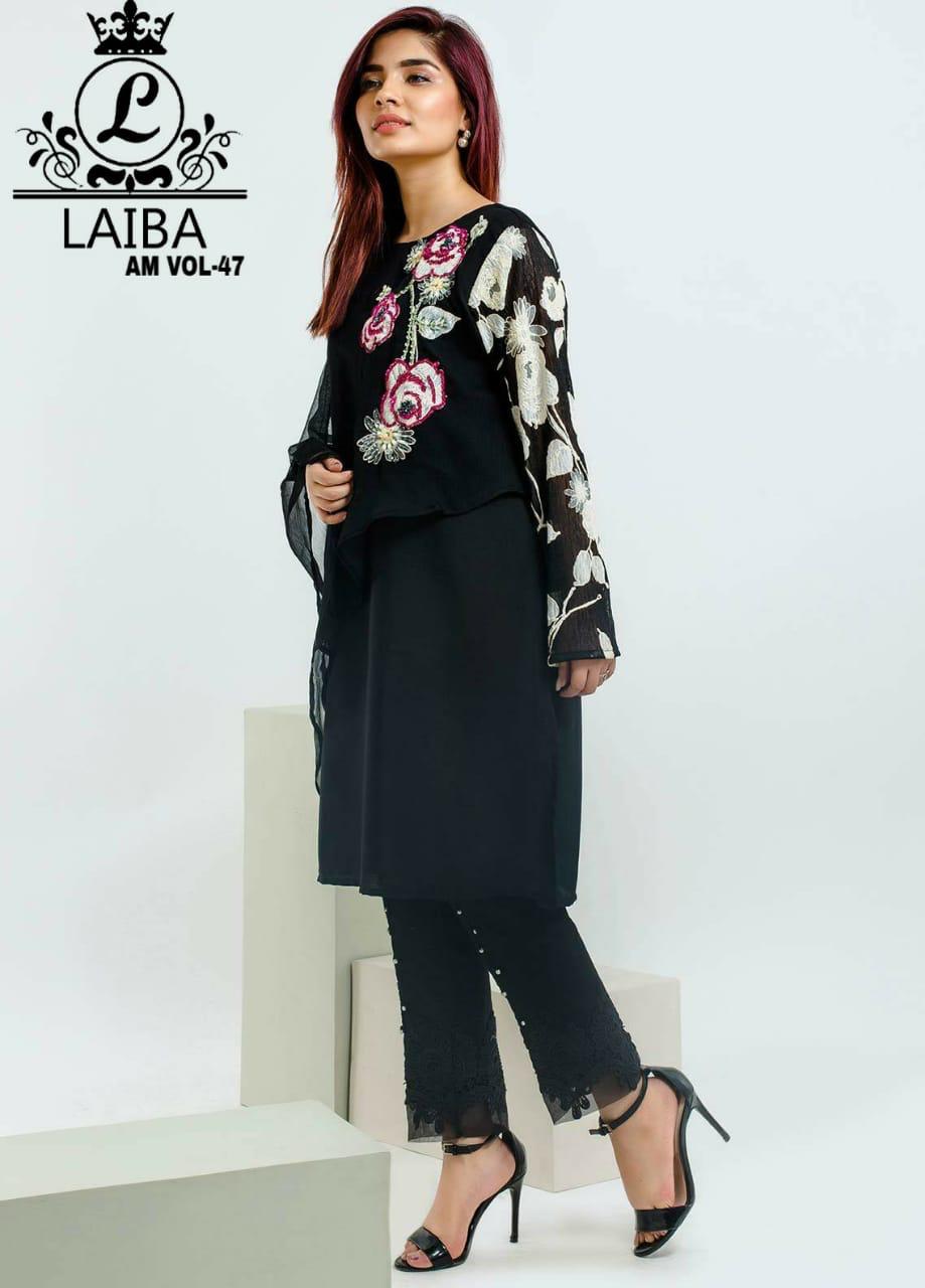 Laiba Designer Studio Launch Am Vol 47 Pure Georgette Designer Suits Collections