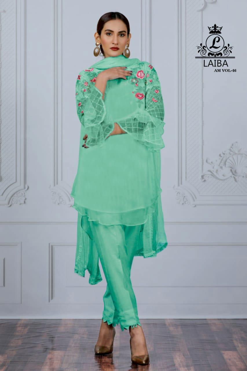 Laiba Designer Studio Presents Am Vol 46 Pure Georgette Readymade Classy Look Suits