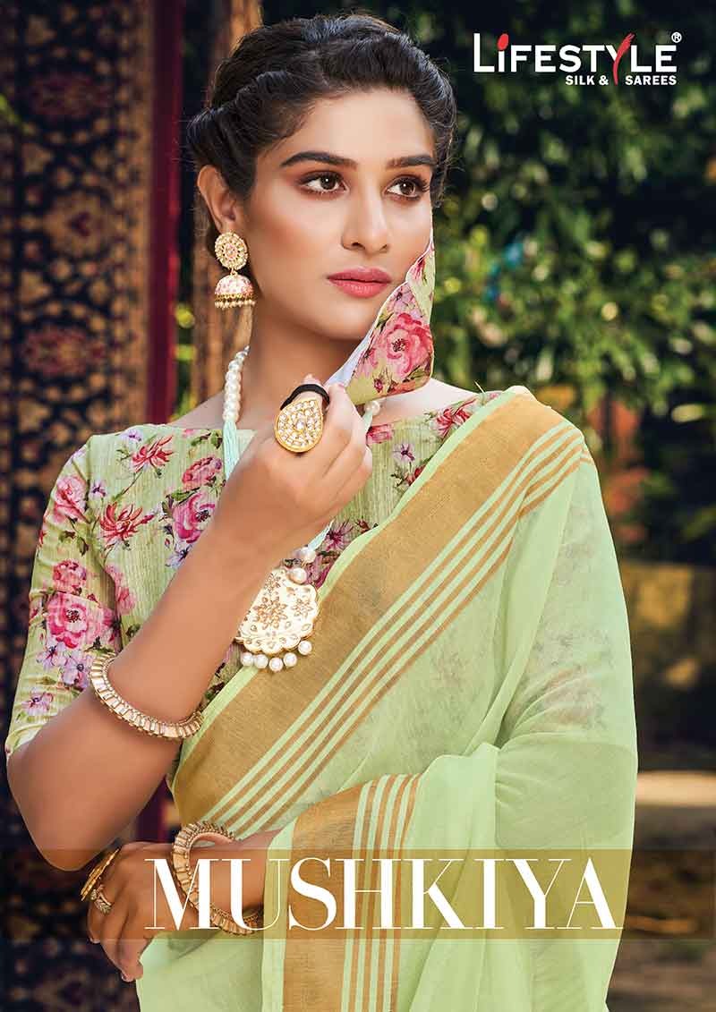 Lifestyle Presents Mushkiya Vol 1chanderi Gala Latest Saree Catalogs In Surat Market