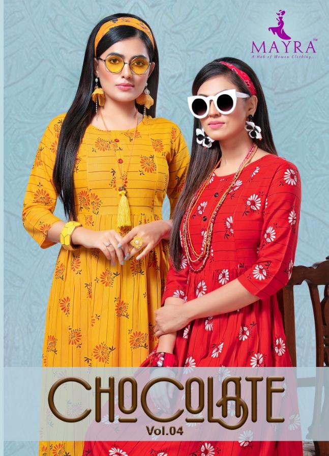 Mayra Launching Chocolate Vol 4 Rayon Print Casual Wear Kurti Exporter