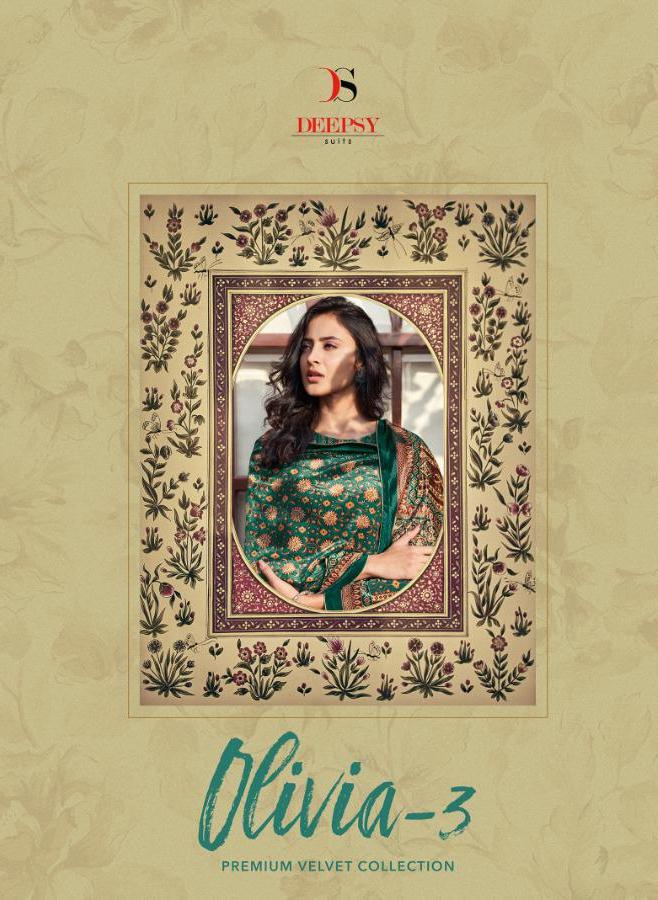 Olivia Vol 3 By Deepsy Suits Velvet Digital Print Designer Party Wear Salwar Kameez