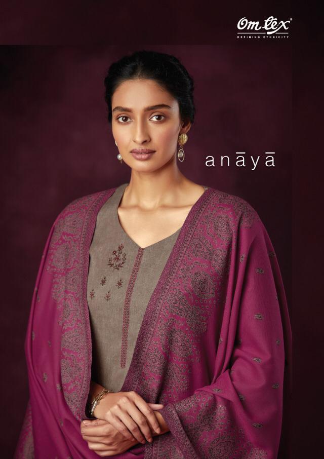 Omtex Anaya 1431-1438 Series Pashmina Digital Print With Kashmeeree Embroidery Suits