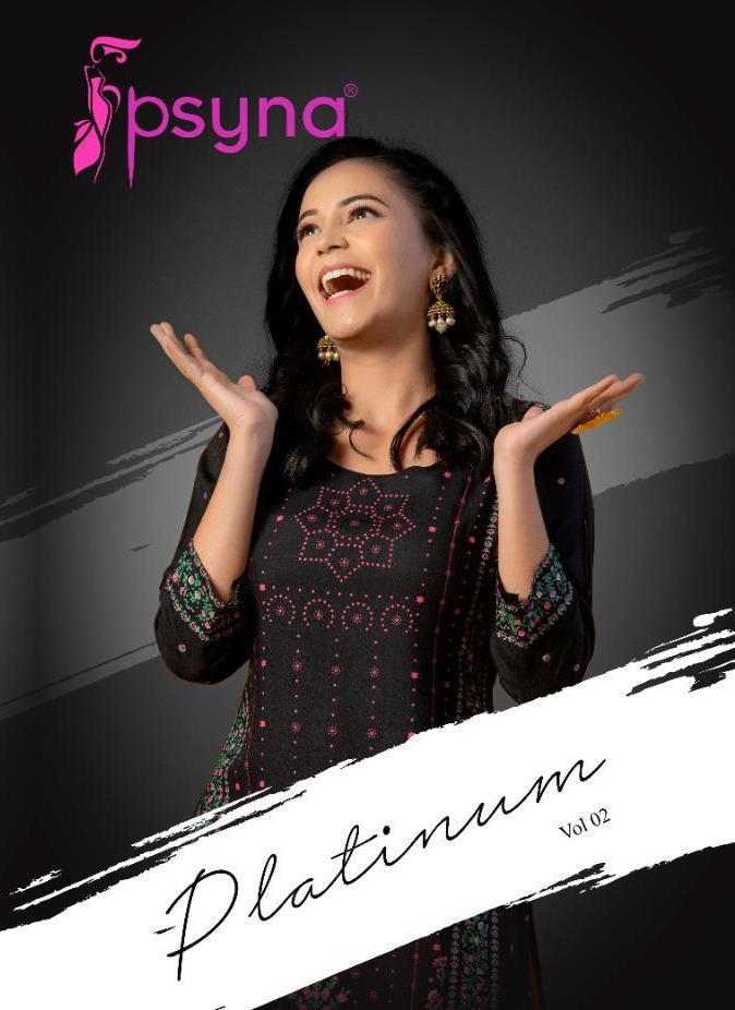 Platinum Vol 2 By Psyna Rayon Straight Kurtis Simple To Wear Collection