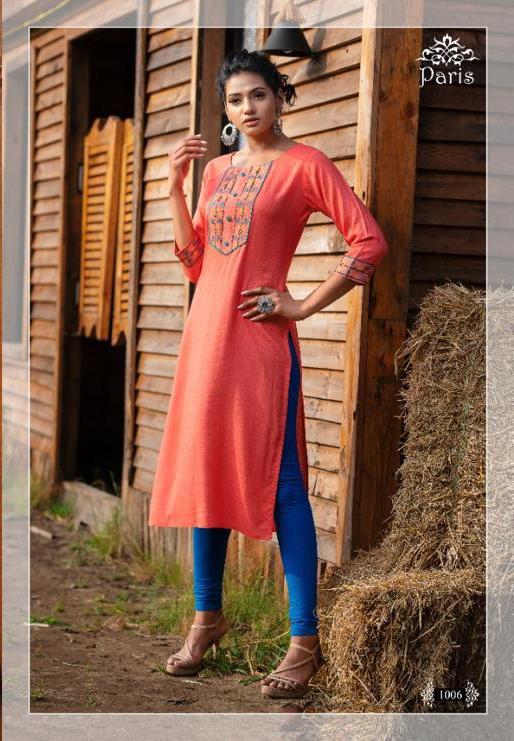 Psyna Paris Rayon Straight Kurtis Collection Wholesaler