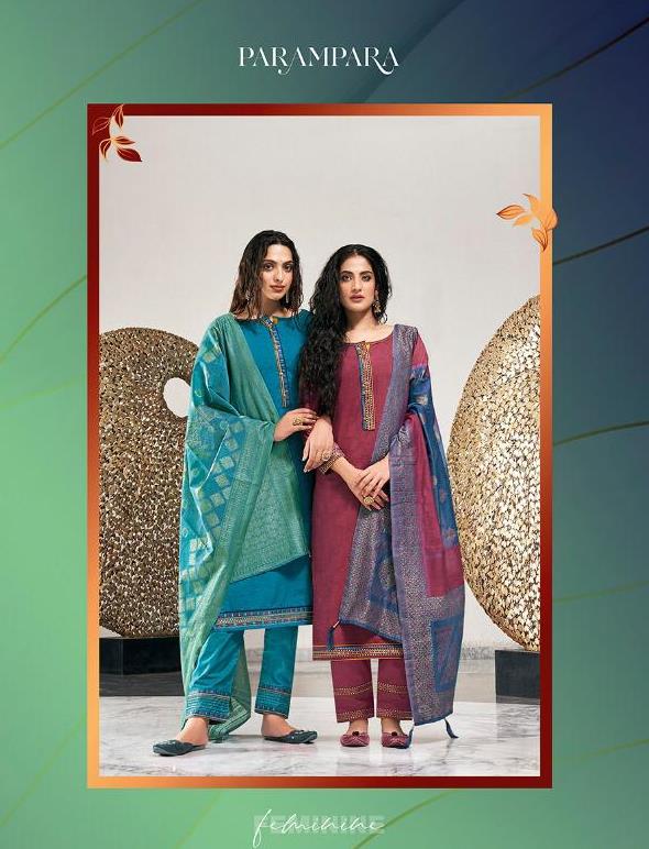 Rangoon Presents Parampara Fancy Silk Exclusive Trending Series Of Readymade Suits Catalogs