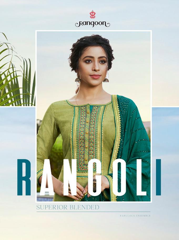 Rangoon Rangoli Silk Ethnic Work Readymade Salwar Kameez