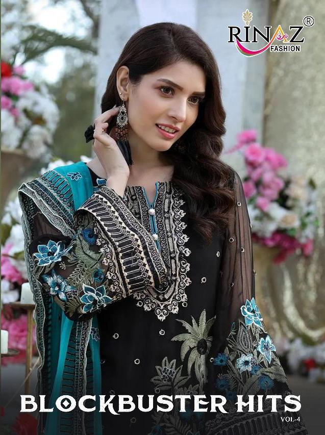 Rinaz Blockbuster Hits Vol 4 Georgette Pakistani Suits Supplier